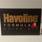 Havoline Formula 3 Motor Oil Advertising Desk Sign Set Of 2 Black gold Gas   Oil