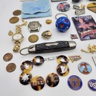Vintage Junk Drawer Lot Watch Knife Coins