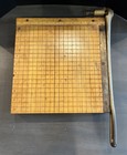 Vintage Ingento No  3 Guillotine Paper Cutter Cast Iron Arm Wood Base