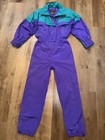 Eddie Bauer Ski Suit One Piece Snowsuit Snow Bib Jumpsuit Onsie Vtg Womens 10