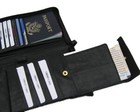Rfid Blocking Leather Travel Wallet Passport Air Ticket Check Id Zip Holder