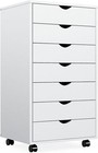 White 7 Drawer Dresser Chest Mobile Storage Cabinet Display Organizer With Wheel