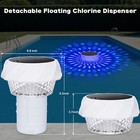 Pool Chlorine Floater Dispenser With Solar Light Fits 4x 3 Inch Spa Hot Tub