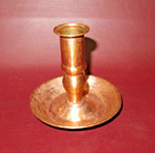Vintage 4 5  Hand Hammered Copper Chamberstick Candle Holder W  Loop