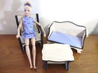 Kidkraft 10 Pc Barbie Sized Wooden Dollhouse Furniture Plus Movable Barbie Doll