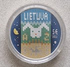  Lithuania 2022 Silver 5 Euro Coin  Proof Bank Box The Fairy Tale 