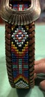 1991 Vintage Southwestern Navajo Beaded Leather Belt 65506 No Brand Size 30 Vguc
