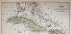 Vintage Cuba Greater Antilles Map Caribbean West Indies Florida Antique