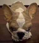 Handmade Tan   White French Bulldog Collectible Statue Signed By Artist 