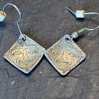 Northwest Coast Vintage Dangle Hook Earrings Sterling Silver Signed Figural Ue