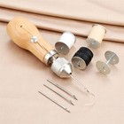 Leather Lock Stitching Tool Leathercrafts Diy Awl Kit Curve Straight Needles