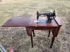 Rare White Rotary Sewing Machine In Martha Washington Cabinet Untested Wonderful