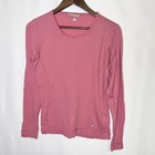 Smartwool Womens Pink 100  Merino Wool Long Sleeve Base Layer Top Size L