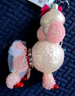 Nwt  Acrylic Pink Poodle Standing Pink Sparkles Embellished Ornament 5 x 3 1 2 