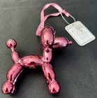 Balloon Dog Pink Metallic Raz 4  Nwt Christmas Tree Ornament Poodle Adorable