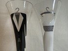 Mud Pie Bride   Groom Champagne Toasting Flutes  Set Of 2  Discontinued Pattern