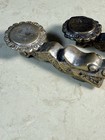 Pair Of Vintage Chinese Dragon Chopstick   Spoon Holders Solid Brass Heavy