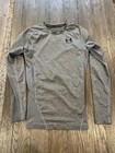 Mens Under Armour  Long Sleeve Spandex Compression Shirt Gray Small