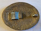 Vintage Silver Belt Buckle Eagle      Profile Crushed Turquoise Coral Arizona Ssi