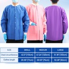 10pcs Disposable Lab Jackets Sms Medical Jackets Knit Cuffs Collar 3 Pockets