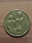 Vintage Comic Coin  3 Oh Heads Ah Tails Adult Risque Brass Flip Token
