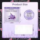 100 Pack Lavender Cuticle Oil Wipes For Nail Care And Hydration