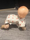 1950s Celluloid Wind Up Crawling Baby Toy Japan Creepy Works 