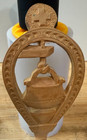 Hand Carved Welsh Love Spoon Approx  7  Long   Cross kettle Design