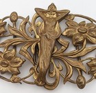 Fine Art Nouveau Gilt Bronze Belt Buckle C1905