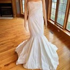  nwt Justina Mccaffrey Ivory Silk Strapless Wedding Gown Bridal Dress Size 10 14
