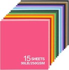 12x12 Cardstock 15sheets Colored Cardstock Assorted 24 Colors  90 Lb 250 Gsm    