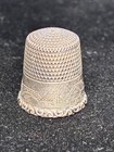 Sterling Silver Thimble Village Scene Vintage Antique Sewing Collectible Size 7