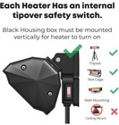 Heat Storm Hs-1500-tt Infrared  7 Ft Cord  Tripod   Heater  Black