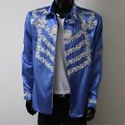Rare Embroider Michael Jacket This Is It Black Blue Crystal Press Conference