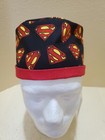 Superman Logo On Black Men s Skull chemo Surgical Scrub Hat cap Handmade