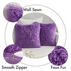  Pack Of 2 Luxury Faux Fur Fluffy Throw Pillow 20  X 20   pack Of 2  Purple