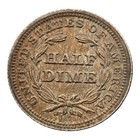 Cool Old 1854 P Seated Half Dime Us Silver Coin Au With Arrows Toned