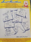 Dottie The Duck Aunt Martha s  3400 Embroidery Iron-on Reusable Transfers New