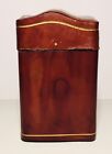 Leather Playing Card Box Case Holder Italy Vintage Embossed 2-decks Italian