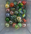 Lot Of 181 Pieces Of Assorted Glass Marbles - Mint Condition