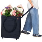 Clevermade Rolling Tote 90l Leeward Navy Foldable Wheeled Laundry Shopping Bag