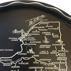 Vintage Mid Century New York Map Metal Souvenir  Cocktail Tray Wild Rose 11 