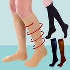 Wide Calf Compression Socks 15-20 Black Diabetic Socks For Women Support Hose