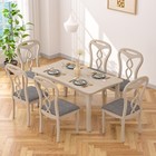 Solid Wood Dining Set Kitchen Table Set Dining Room 1 Table And 6 Chairs Bedroom