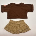 Build A Bear Limited Too  Brown Embroidered Top Corduroy Skirt Teddy Outfit Set