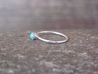 Small Navajo Indian Sterling Silver Round Turquoise Ring - Yazzie - Size 1 2