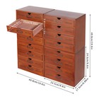 4pc Vintage Wooden Apothecary Cabinet 4 Drawer Card Catalog Desk Organizer Brown