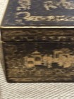 Antique 1840   s Chinese Export Lacquered And Gilded Tea Caddy With Tin Insert