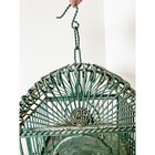 Vintage 1950s Wrought Iron Green Bird Cage Victorian Decor