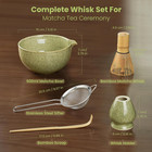 Matcha Whisk Set  Ceramic Bowl Matcha Kit   Handcrafted Bamboo Chasen  Complete
